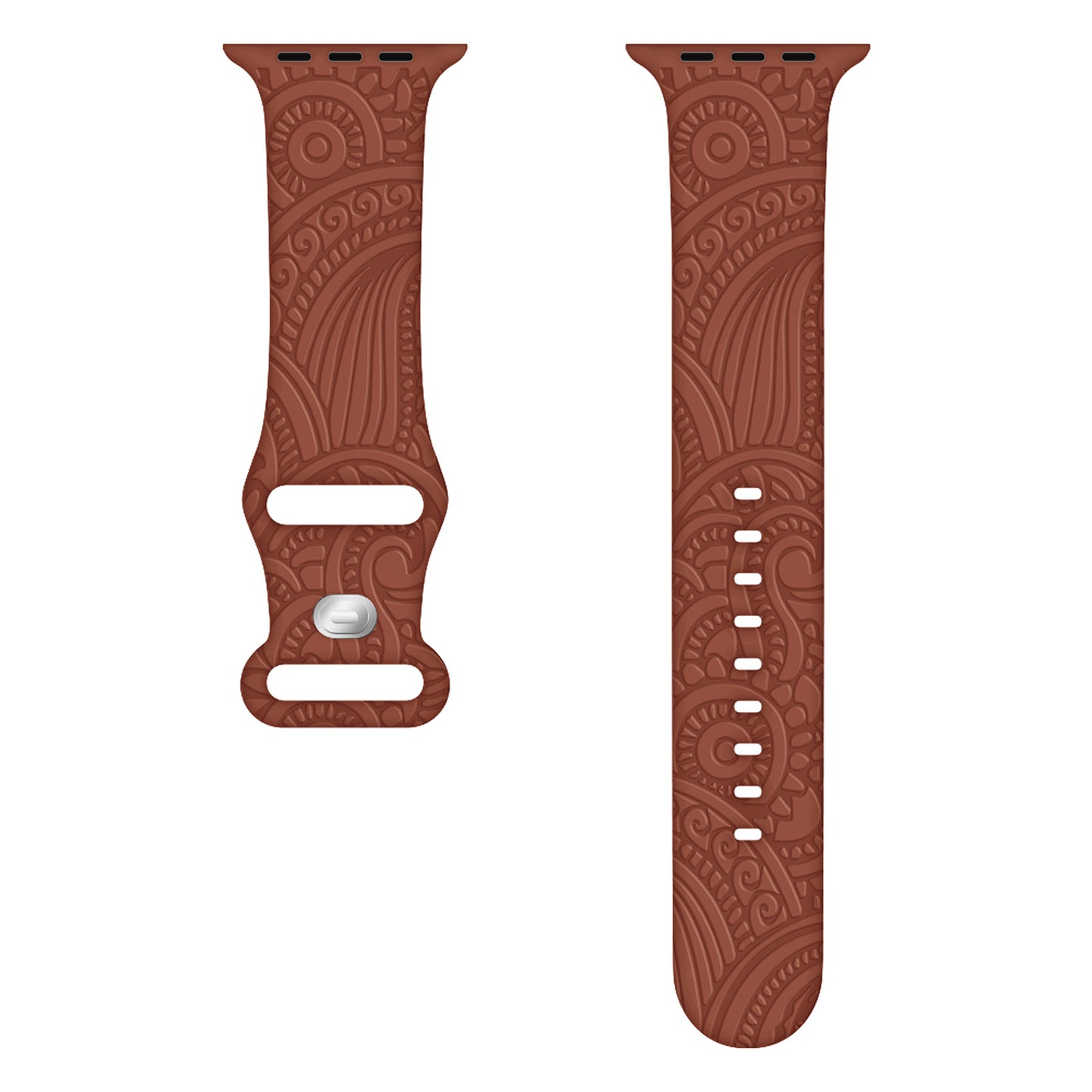 Silicone Strap with Laser Engraved Cashew Print for Apple Watch