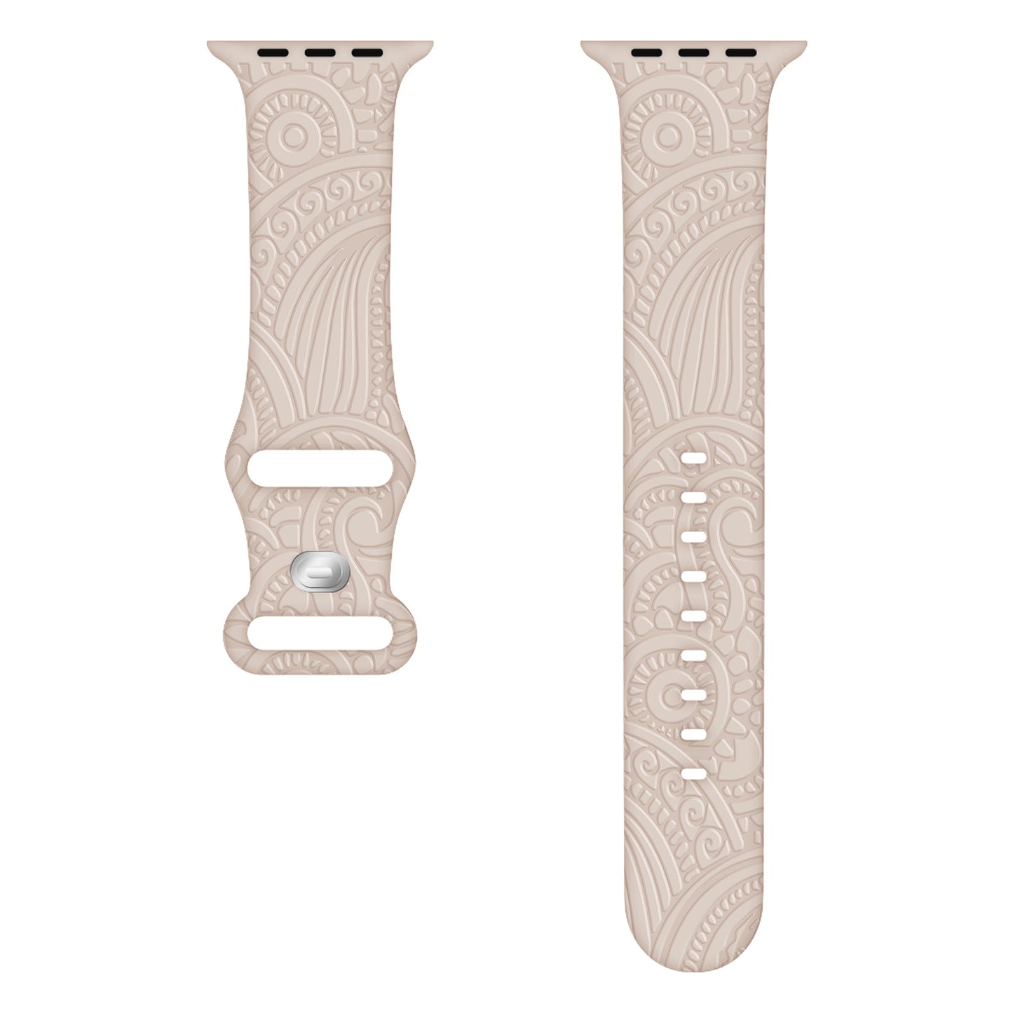 Silicone Strap with Laser Engraved Cashew Print for Apple Watch