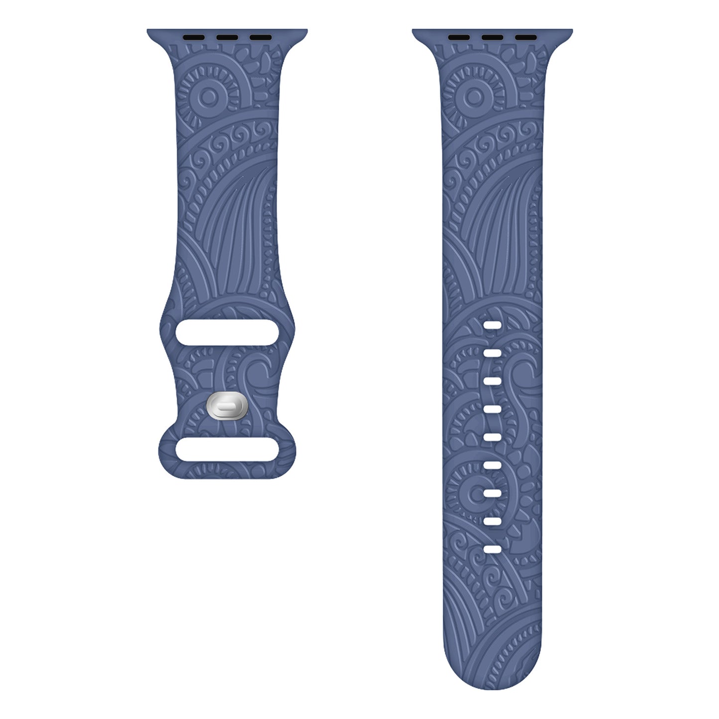 Silicone Strap with Laser Engraved Cashew Print for Apple Watch